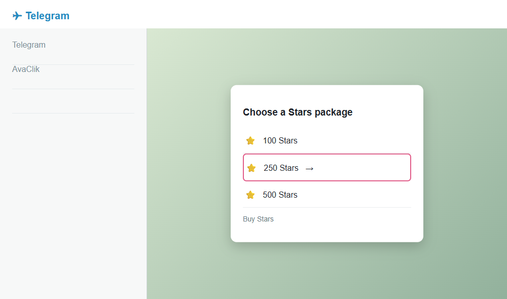 Choose a Stars package and check its price.